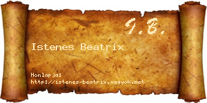Istenes Beatrix névjegykártya